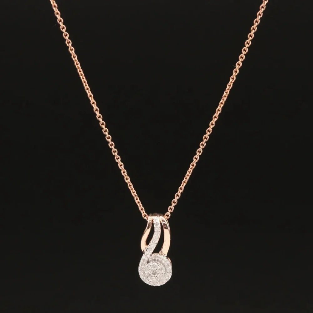 Sterling Diamond Pendant Necklace - Picture 2 of 8